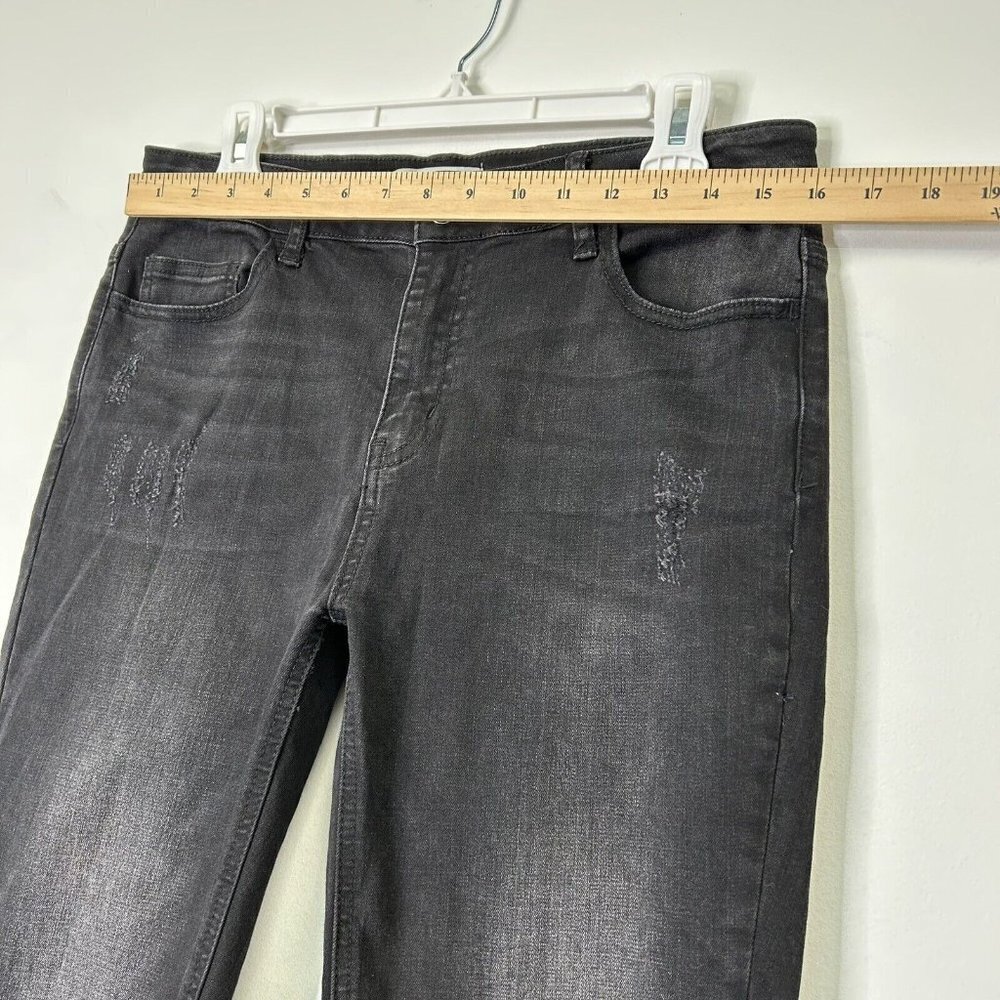 Vervet Frayed Skinny Jeans Womens Size 31 Black High‎ Rise Ankle - Picture 6 of 10